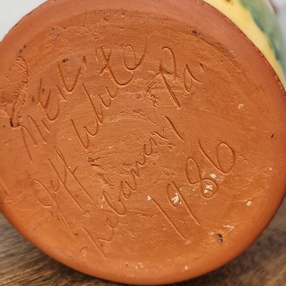 Jeff White Redware Vintage Pottery Vase Redware Pottery 1986 Vintage Redware - Picture 7 of 9